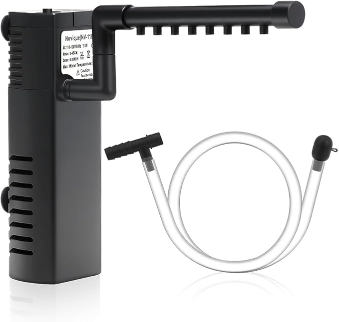 Submersible Internal Aquarium Filter Multiple Function Powerful Pump Fish Tank Filter for 2-10 Gallon Tanks 53 GPH 2.5W