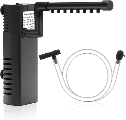 Submersible Internal Aquarium Filter Multiple Function Powerful Pump Fish Tank Filter for 2-10 Gallon Tanks 53 GPH 2.5W