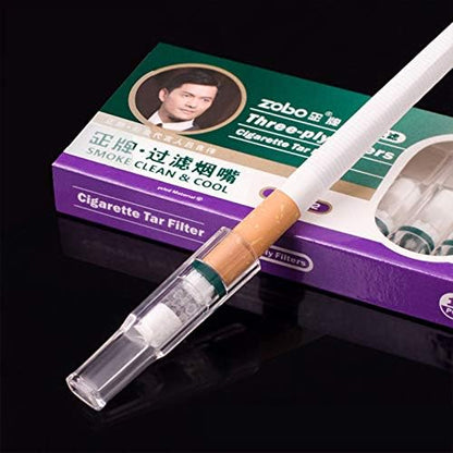 ZOBO Disposable Cigarette Filters Three-Layer Microporous Multi-Filtering to Reduce Tar and Smoke Stains (120 Per Pack) Elegant and Stylish Design, Suitable for Regular and King Size of Cigarettes