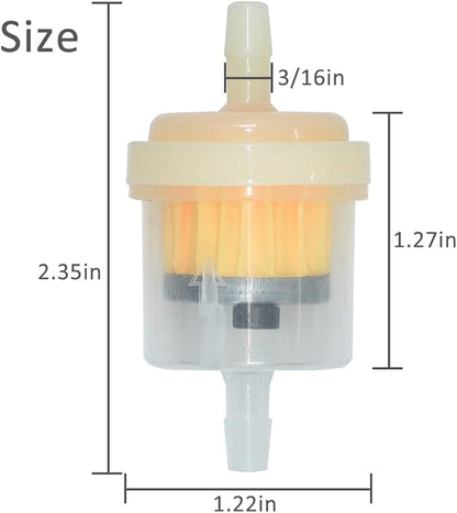 Universal Gas Inline Fuel Filters with Magnet for Motorcycle ATV Quad Go Karts Accessories 3/16 Inch (Pack of 10)