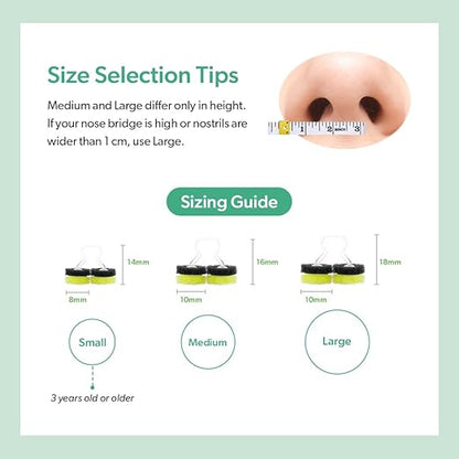 3-Ply Nose Filter Reusable Breathable Nasal Plugs Air Filteration for Dust, Pollution, Block Cold Air - Pack of 3 (Medium)