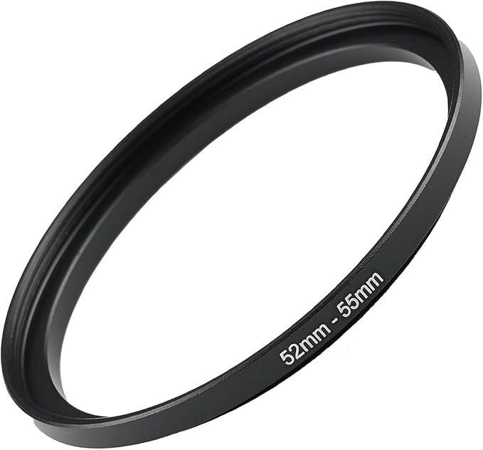 52mm 55mm Step Up Ring Filter Adapter Black Metal Step up Adapter Rings Compatible with All Brand UV CPL ND Camera Lens Filter Step Down Ring (52mm-55mm)