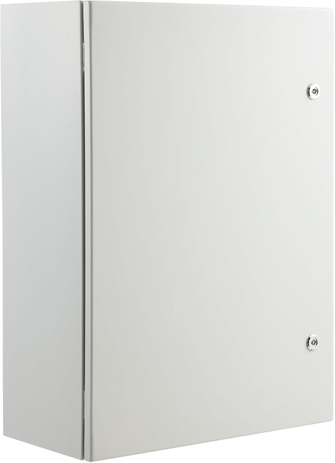 VEVOR Steel Electrical Box, 28 x 20 x 10 in, Cold Rolled Steel Electrical Enclosure Box, Wall-Mounted Outdoor Electrical Electronic Equipment Enclosure with Mounting Plate Hinges Lock, IP66 Waterproof