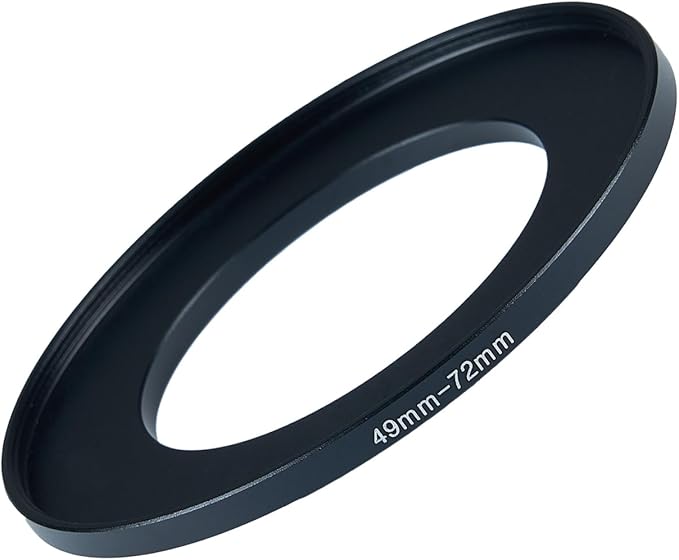 49mm to 72mm Step-up Adapter Rings Filter Adapter Black Metal Step Down Filter Ring Adapter Compatible with All Brand UV CPL ND Camera Lens Filter Stepping Rings (49mm-72mm)