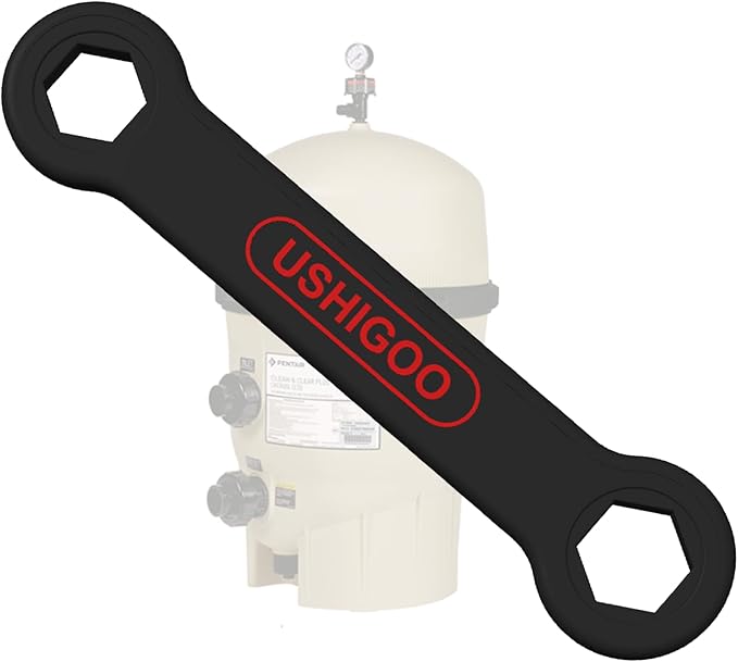 2in1 DRAIN PLUG & SHELL NUT Hand Wrenches Compatible with Pentair Pool Filter Cartridge Assembly (BLACK)