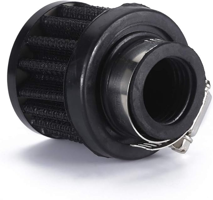 4 Pack ID I inch (25mm) Air Intake Filter with Clamp, Universal Car Air Intake Filter 1" Inlet, Black