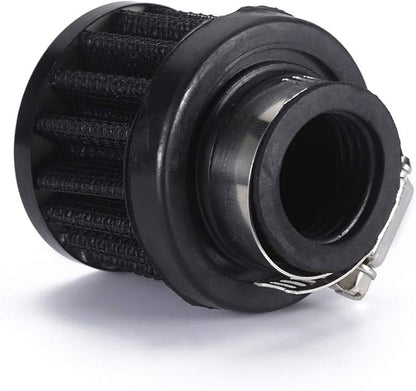 4 Pack ID I inch (25mm) Air Intake Filter with Clamp, Universal Car Air Intake Filter 1" Inlet, Black