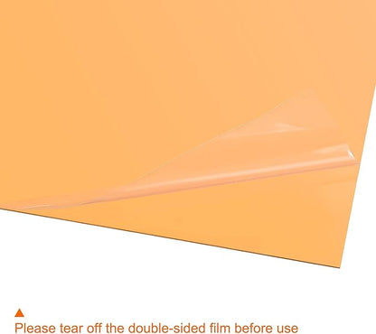 uxcell 4Pcs A4 Gel Light Lighting Filter Overlay Transparent Color Correction Plastic Vinyl PVC Sheets Photography Television Orange,0.3mm