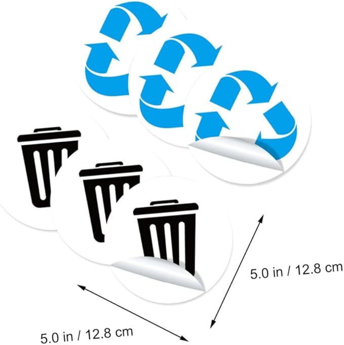 DECHOUS 1set Self-Adhesive Garbage Sorting Label Stickers of Waste Container Decals PVC Decals for Classification Office Outdoor Use