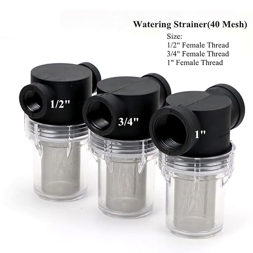Precision Inline Filter 40 Mesh - 1/2 3/4 1 Inch Stainless Screen for Water Treatment & Greenhouse Systems(1 inch)