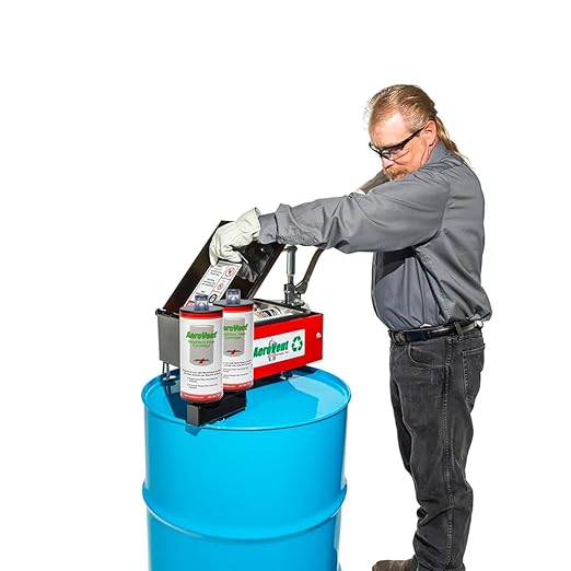 AeroVent 3X Aerosol Can Disposal System (Part #10004721) | Processes 3 Cans Simultaneously | Fits Cans Up to 3" Diameter & 10.5" Length | Viz-a-Ball Indicator | Heavy-Duty Steel | Made in USA