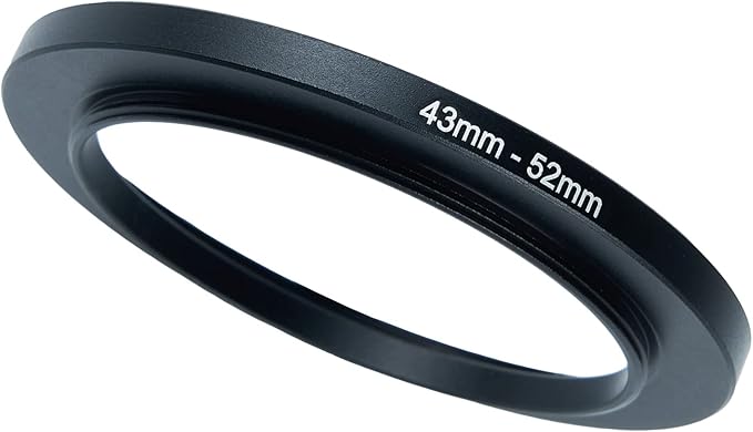 43mm to 52mm Step-Up Ring Filter Adapter for All Brands UV ND CPL Metal Ring Step-Up Rings Adapter Filter (43mm-52mm)