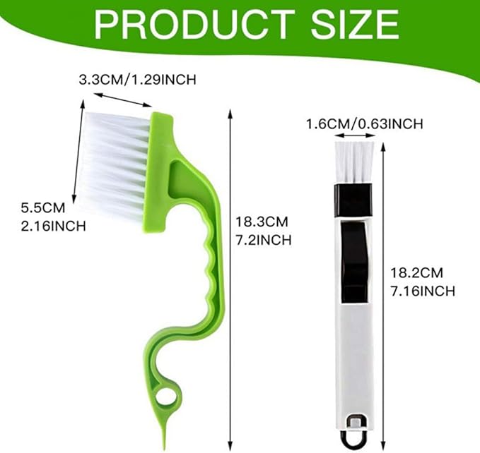 TEHAUX 8pcs Window Groove Cleaning Brush Set Scrubber for Wet and Dry Use, Multi-Size Gap Brushes for Window Tracks and Crevices, Household Cleaning Tools for Indoor Dust Removal