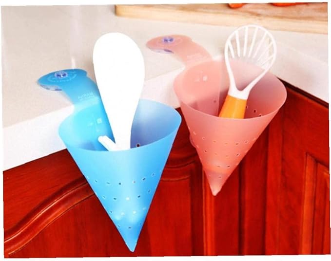 1pc Sink Food Waste Drain Filter Foldable Sink Self-Standing Anti-Blocking Funnel Drain for Leftovers Sorting Random Color