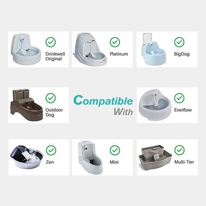 Water Fountain Filters Compatible Replacement for Drinkwell Platium Pet Dog Cat Fountain Premium Charcoal Filters 12 Pack