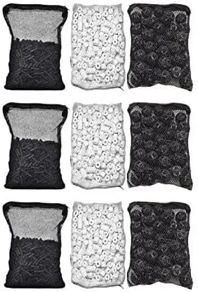 Wave Point Aquarium Filter Media Kits, 1 lb Activated Carbon + 50pc Bio Balls +1 lb Ceramic Ring (Triple Pack)