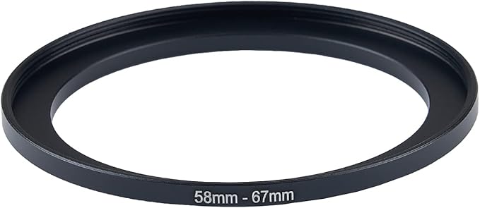 58mm Lens to 67mm Camera Lens Adapter 58mm to 67mm Step Up Ring Adapter Ring for All Brands of UV ND CPL, with Premium Lens Wiping Cloth 2 Pack (58mm-67mm)