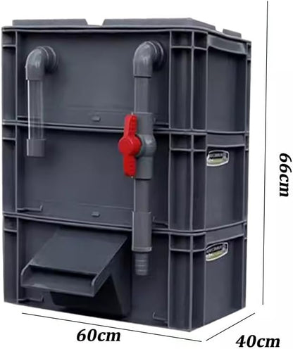 GRRICEPL Fish Tank Filter Box, Waterfall Bio-Filtration Aquarium, Turtle Tank Filter, Pump and Filter Media Not Included (Color : Gray, Size : 60x40x66cm)