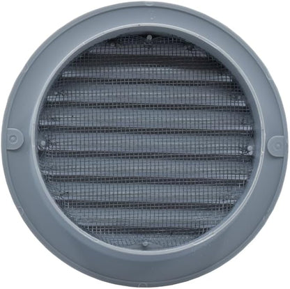 VENTS-US - 4" Round Plastic Vent Cover in Slate Grey with Built-in Insect Screen and Flange for Air Supply or Exhaust Air Applications - Compatible with a 4 Inch Diameter Duct (6-Pack)