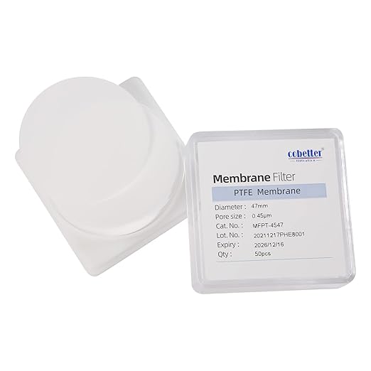 100 Pieces/Pack PTFE Disc Membrane Filters Hydrophobic 47mm Diameter 0.22µm Pore Size