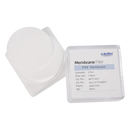 100 Pieces/Pack PTFE Disc Membrane Filters Hydrophobic 47mm Diameter 0.22µm Pore Size