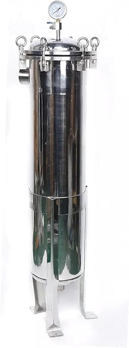 304 Stainless Steel Filter Bag Housing 150PSI Multi-Purpose Bag Filtering Equipment 2" NPT in/Out #2 Bag with Mesh Heavy Duty Industrial Fluid Filter