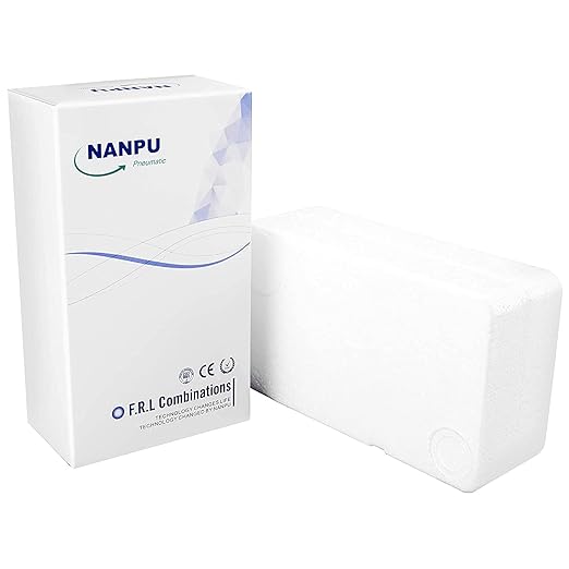 NANPU 1/4" NPT Air Drying System - Double Air Filters, Air Pressure Regulator Combo - Semi-Auto Drain, Poly Bowl