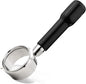 Bottomless Portafilter 58mm, 2 Ears Stainless Steel Bottomless Naked Portafilter Compatible Espresso Portafilters Coffee Wooden Coffee Handle Cup Filter Basket (Plastic material)