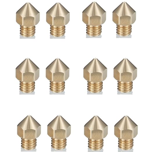 12Pcs CR-10S Pro Nozzles 0.4mm, M6 CR-10S Pro 3D Printer Nozzles,CR-10S Pro Hotend Extruder Nozzles 0.4mm Only Compatible for Creality CR10S Pro Hotend 3D Printer Nozzle.