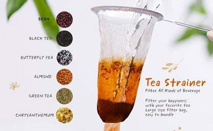 Tea Filter Reusable Stainless Steel Strainer, Friendly Using Durable, for a Healthier Tea Experience - Compatible with All Tea Types Includes Coffee Strainer Colador de Cafe Size 5.5 Inches