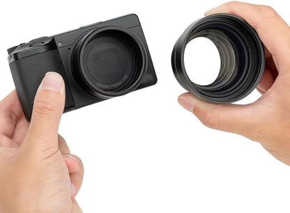 JJC Lens Filter Adapter for Ricoh GR IV GRIV GR4 HDF Monochrome Digital Camera with GW-4 Wide Conversion Lens or 49mm Thread Filter, Replaces Ricoh GA-3 for GR 4 Accessories