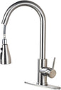 Kitchen Sink Faucet with Pull - Down Sprayer, 2 - Handle 3 - in - 1 Kitchen Sink Filter Faucet, Cold and Hot Mixer Drinking Water Faucet (Classic, Brushed Nickel-3)