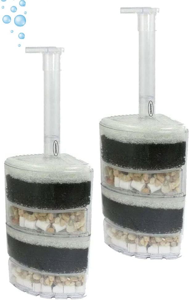 Corner Filter Up to 40 Gal ea. Air Driven Bio Sponge Ceramic for Fry Shrimp Fish Tank Aquarium