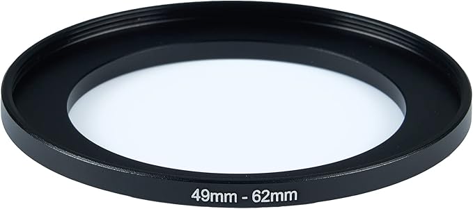 49mm to 62mm Step-Up Ring Filter Adapter for All Brands UV ND CPL Metal Ring Step-Up Rings Adapter Filter (49mm-62mm)