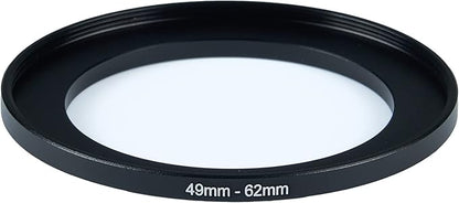 49mm to 62mm Step-Up Ring Filter Adapter for All Brands UV ND CPL Metal Ring Step-Up Rings Adapter Filter (49mm-62mm)