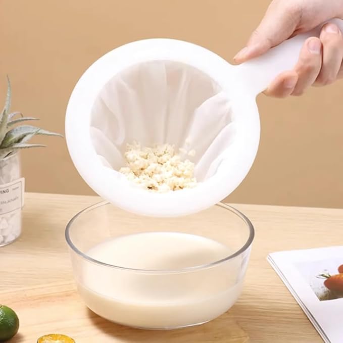 Kitchen Ultra-Fine Nylon Mesh Strainer I Filter Spoon Sieve For Soy Milk, Coffee, Milk, Yogurt, Juice, Enzymes, Honey, Wine, Rice Milk, Tofu brain