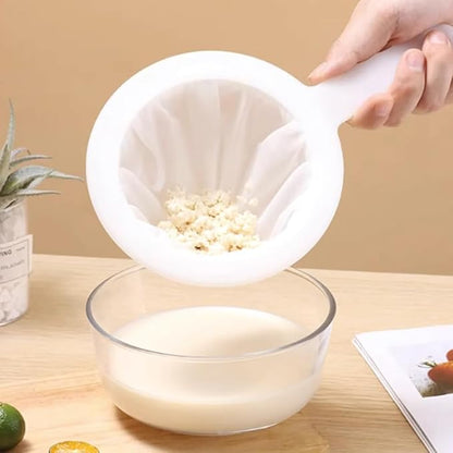 Kitchen Ultra-Fine Nylon Mesh Strainer I Filter Spoon Sieve For Soy Milk, Coffee, Milk, Yogurt, Juice, Enzymes, Honey, Wine, Rice Milk, Tofu brain