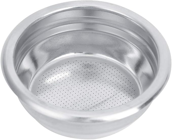Coffee Filter Basket, 58mm Single Double Porous Filter Bowl Basket Semi Automatic Coffee Machine Bottomless Handle Filter for Portafilter Coffee Machine (For two persons)