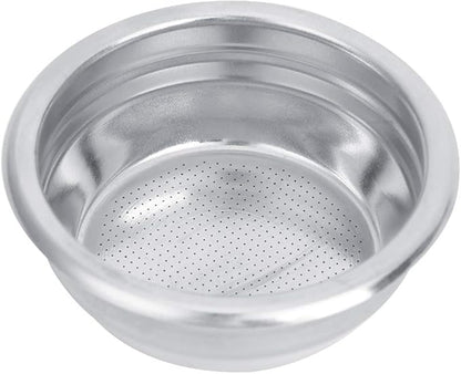 Coffee Filter Basket, 58mm Single Double Porous Filter Bowl Basket Semi Automatic Coffee Machine Bottomless Handle Filter for Portafilter Coffee Machine (For two persons)