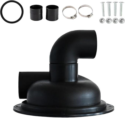 Vacuum Dust Separator Cyclone Cover with Elbow Chipboard, Black