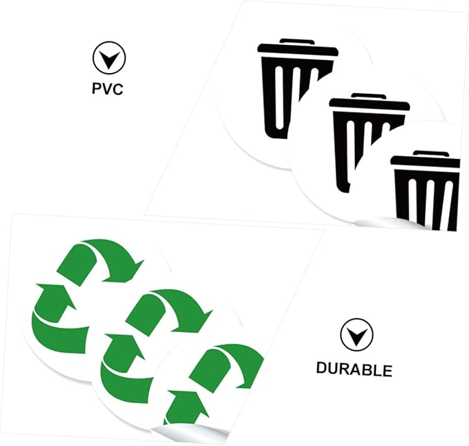 Waste Sorting Labels for Garbage Bin PVC Sticker Decals for Kitchen Recycling Trash Can