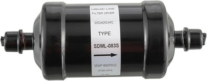 BOJACK Single Flow Refrigerant Filter Dryer Liquid Line SDML-083S 3/8" Sweat Filter Dryer for Refrigeration for HFC CFC HCFC Straight Cool Air Conditioners from 1 to 5 Tons