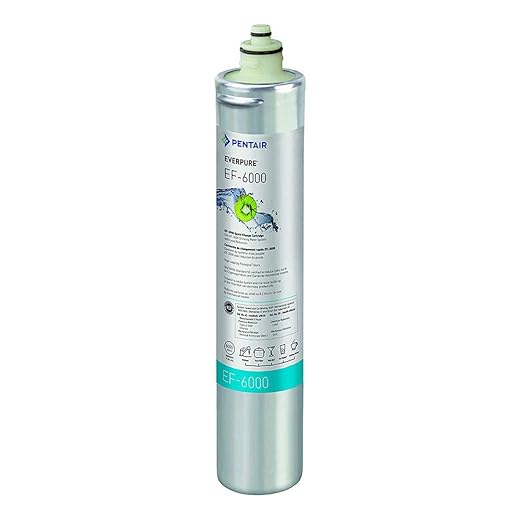Pentair Everpure EF-6000 Quick-Change Filter Cartridge, EV985550, for Use in Everpure EF-6000 Full Flow Drinking Water System, 6,000 Gallon Capacity, 0.5 Micron