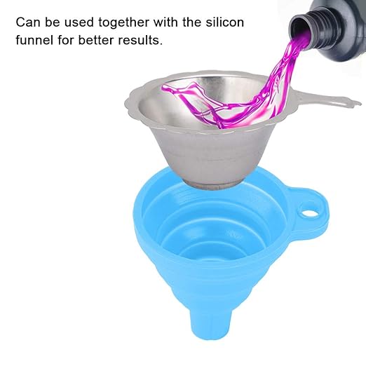 3D Printer Metal Filter Funnel Photosensitive Resin Foldable Strainer for SLA/DLP, Silver