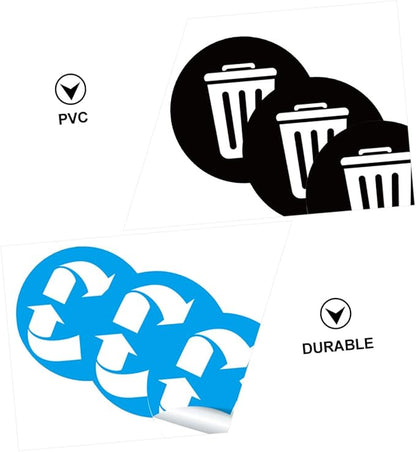 DECHOUS Reminding Waste Sorting Habits 6 Adhesive PVC Stickers for Garbage Can Decor