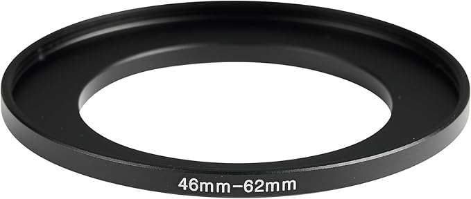 46-62mm Metal Step-Up Ring Adapter Compatible with Mirrorless Cameras DSLR Lens, UV CPL ND Filter Thread Converter, Black