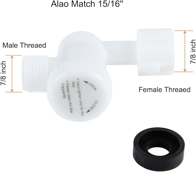 7/8'' Toilet Water Filter Adapter with SUS304 Mesh for 7/8 Toilet Tank Fill Valve and Bidet T Connector, 7/8 inch Male to 7/8 inch Female with Built-In Filter