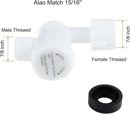 7/8'' Toilet Water Filter Adapter with SUS304 Mesh for 7/8 Toilet Tank Fill Valve and Bidet T Connector, 7/8 inch Male to 7/8 inch Female with Built-In Filter