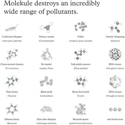Molekule Mini/Mini+ Air Filter - Authentic Molekule Air Purifier Filter Replacement - PECO-HEPA Tri-Power Technology - Captures & Destroys Pollutants - Advanced Smoke Filtration