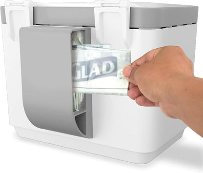 Glad Compost Bin for Kitchen, 1.5 Gallon | Plastic Container with Removable Inner Basket, Bag Storage Holder, and Carbon Odor Blocking Filters, White